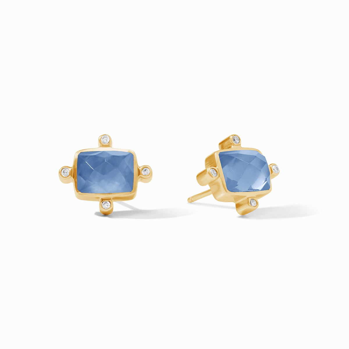 Clara Stud in Iridescent Chalcedony Blue