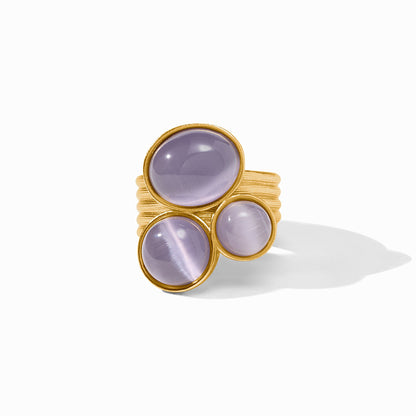 Cobblestone Statement Ring in Blue Cat's Eye