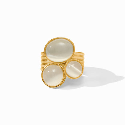 Cobblestone Statement Ring in Ivory Cat's Eye