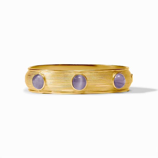 Cobblestone Stone Hinge Bangle in Blue Cat's Eye