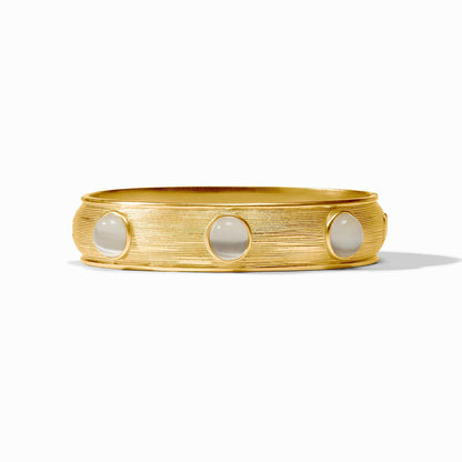 Cobblestone Stone Hinge Bangle in Ivory Cat's Eye