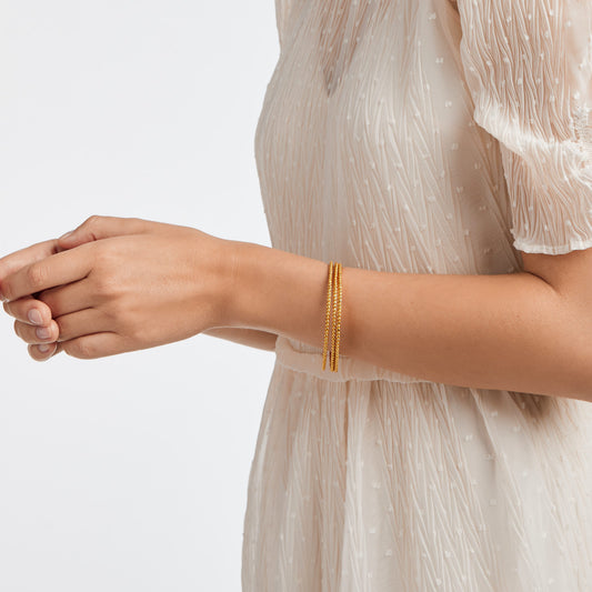 Colette Bead Bangle in Gold