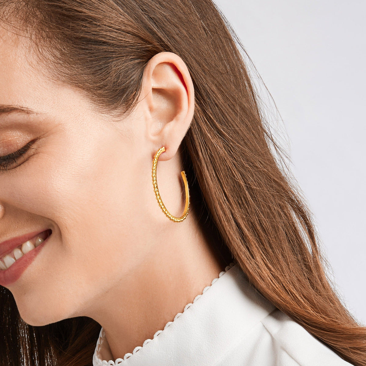 Colette Bead Hoop in Gold