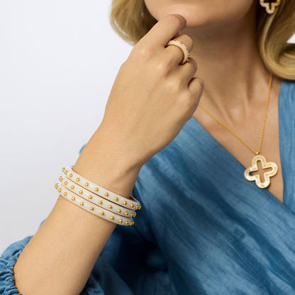 Colette Bangle in Alabaster
