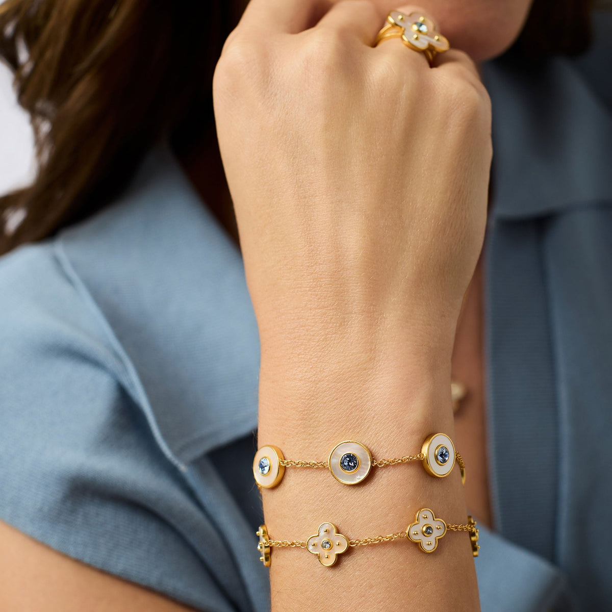 Colette Delicate Bracelet in Chalcedony Blue