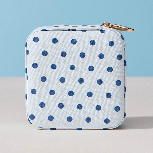 Polka Dot Pattern Print Portable Square Jewelry Box