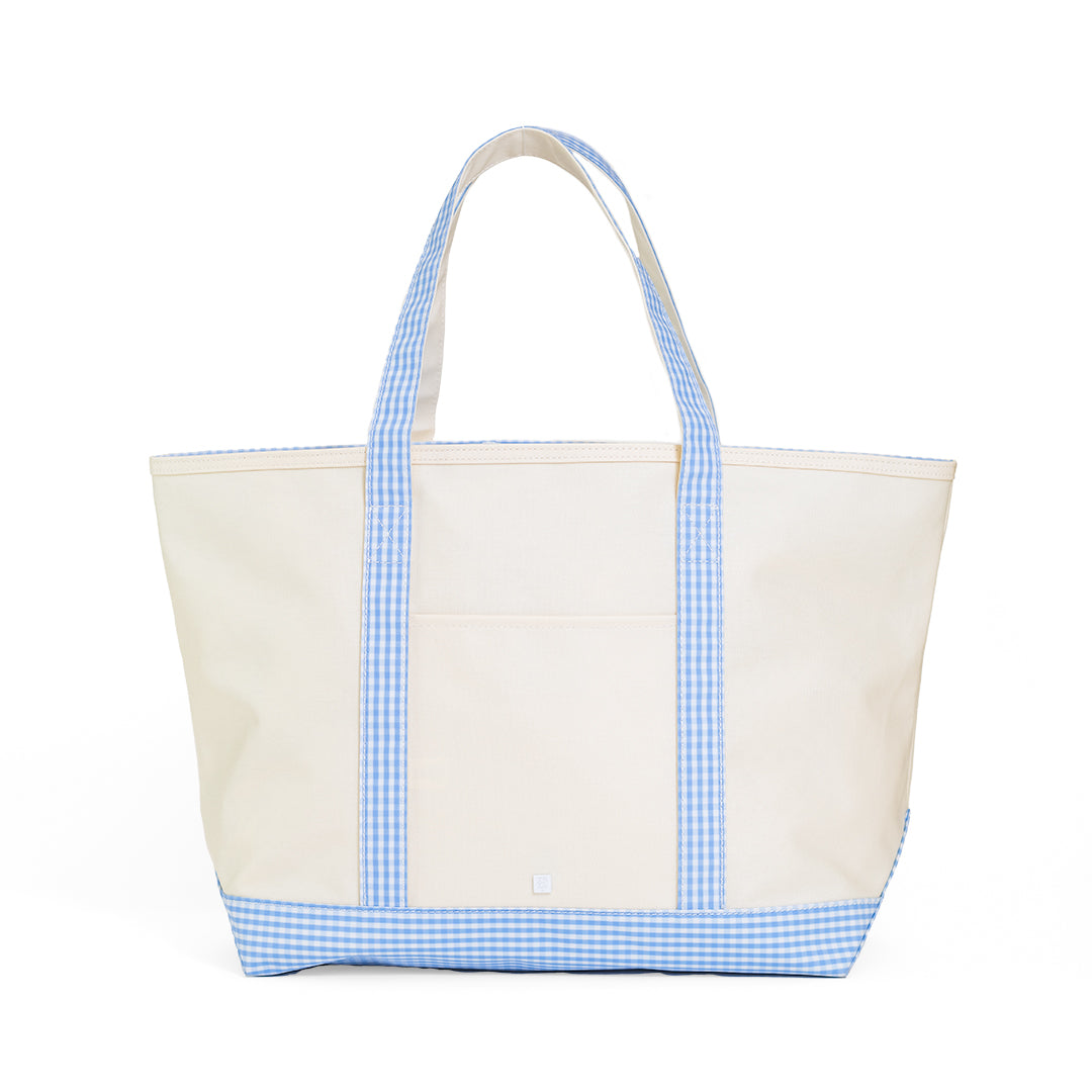 Maxi Tote - Coated Canvas Natural With Sky Trim