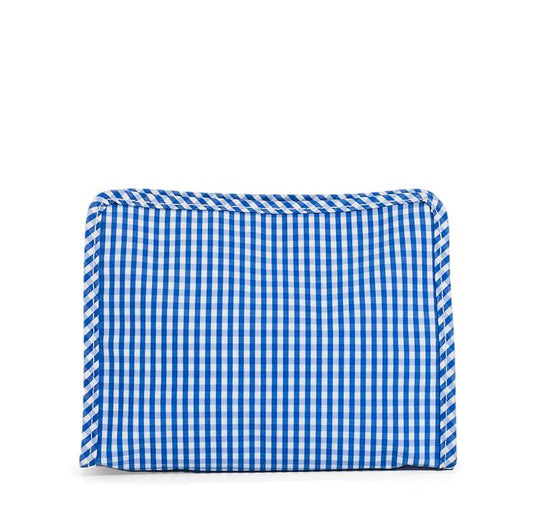 Roadie Medium Zip Pouch - Gingham Royal
