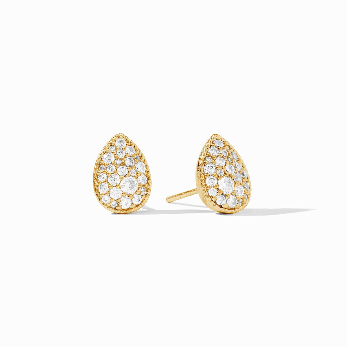 Pave Teardrop Stud in Cubic Zirconia