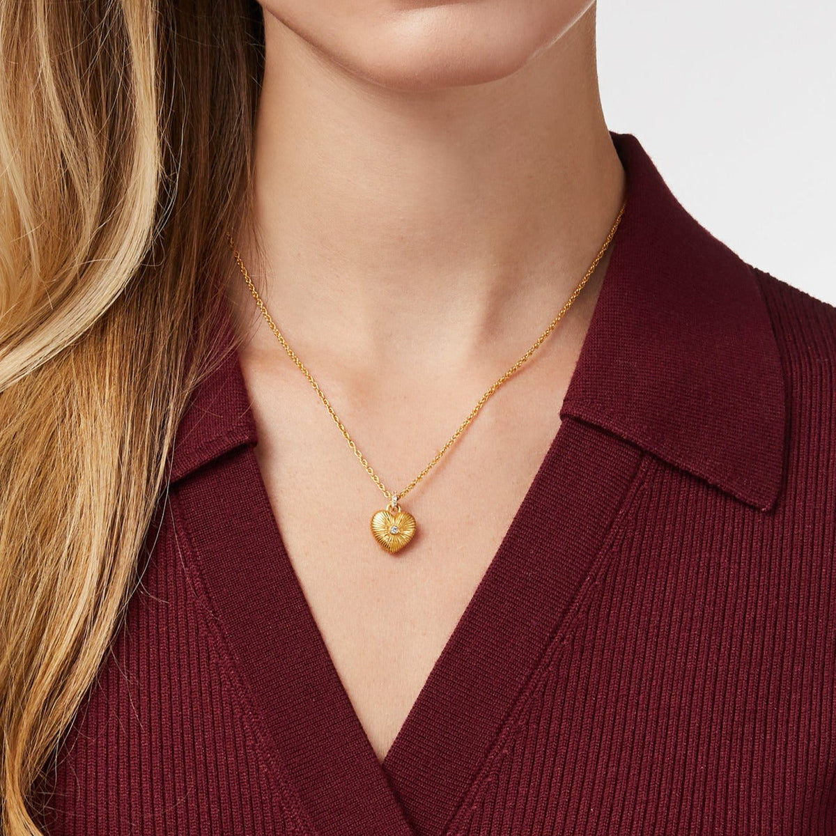 Esme Heart Solitaire Necklace in Cubic Zirconia