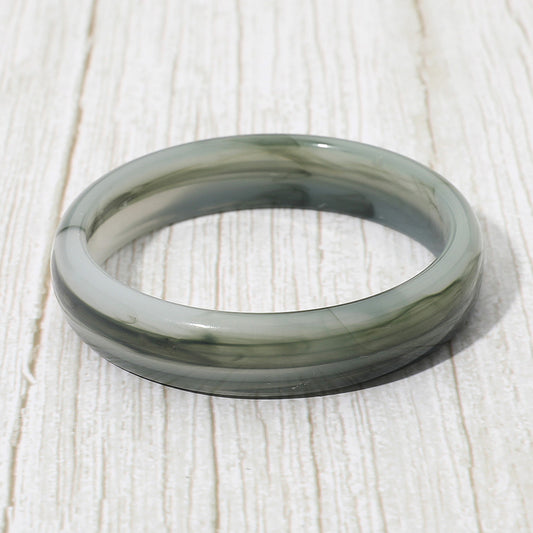 Chunky Marbled Resin Round Bangle Bracelet