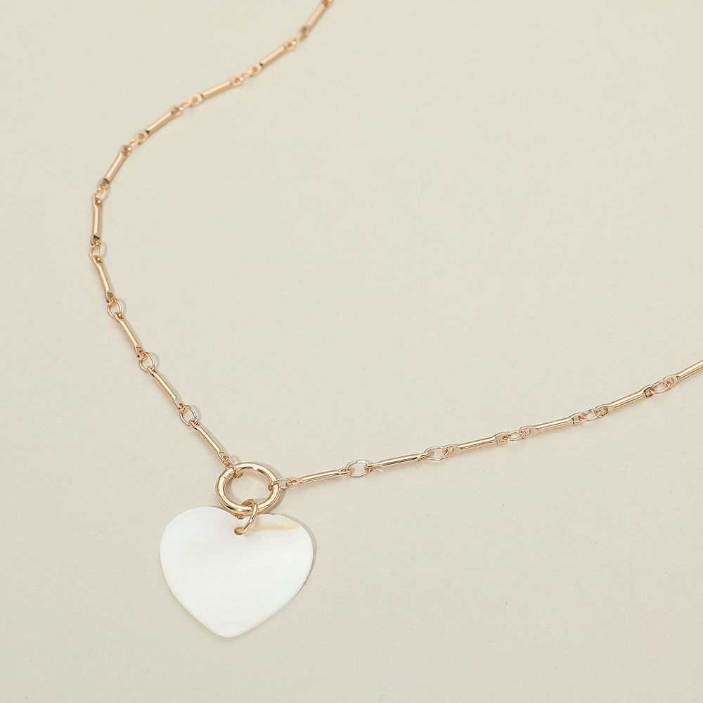 Mother of Pearl Heart Pendant Necklace