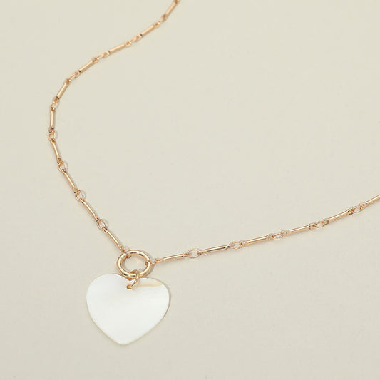 Mother of Pearl Heart Pendant Necklace