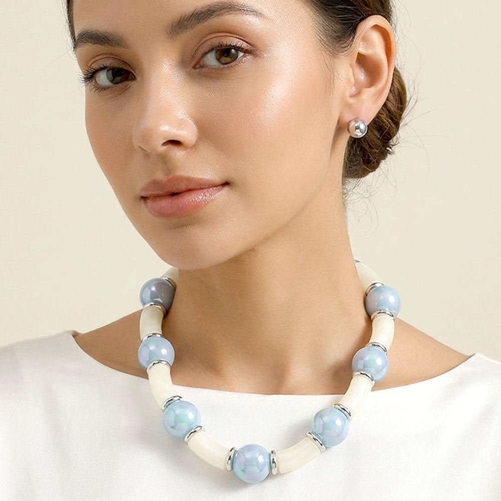 Bold Chunky Beaded Statement Necklace
