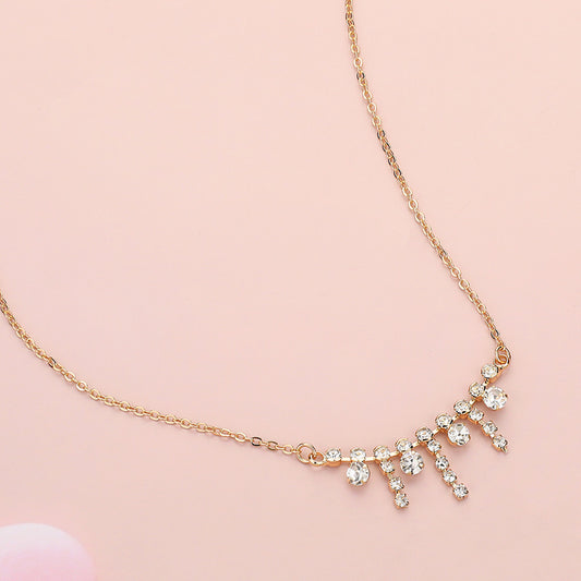 Rhinestone Mini Fringe Accented Necklace