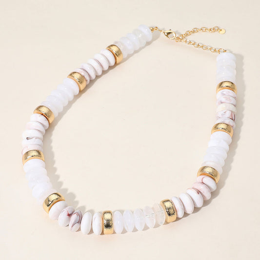 Chunky Resin Disc Beaded Necklace