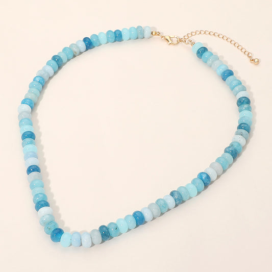Natural Beaded Necklace in Turquoise