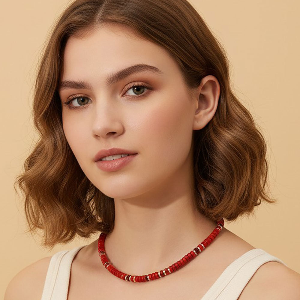 Disc Beaded Necklace