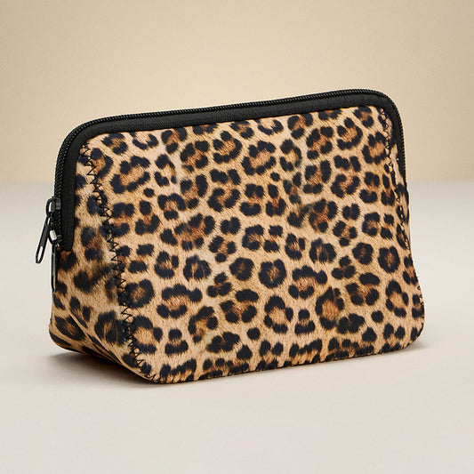Leopard Printed Cosmetic Pouch Bag Organizer