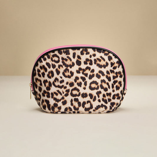 Leopard Pattern Print Cosmetic Pouch Bag Organizer