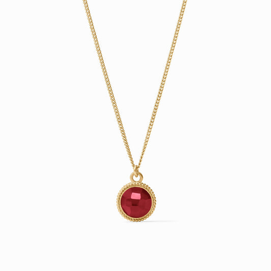Fleur-de-Lis Solitaire Necklace in Iridescent Ruby Red