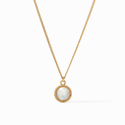 Fleur-de-Lis Solitaire Necklace in Iridescent Clear Crystal