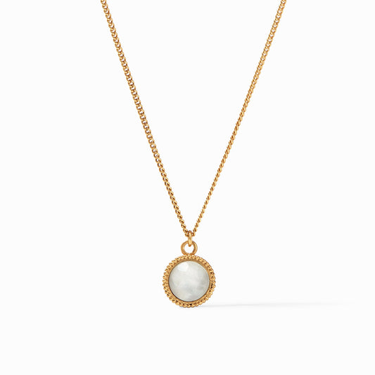 Fleur-de-Lis Solitaire Necklace in Iridescent Clear Crystal