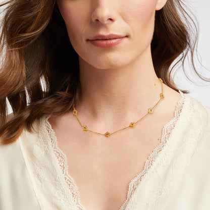 Florentine Demi Delicate Station Necklace in Gold