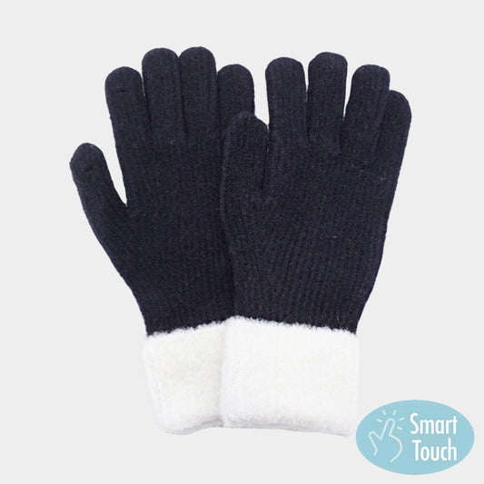 Cuffed Knit Smart Touch Gloves