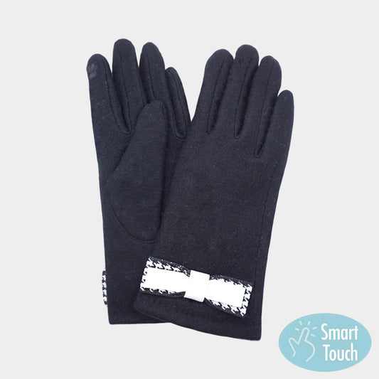 Decorative Bow Accent Elegant Smart Touch Gloves