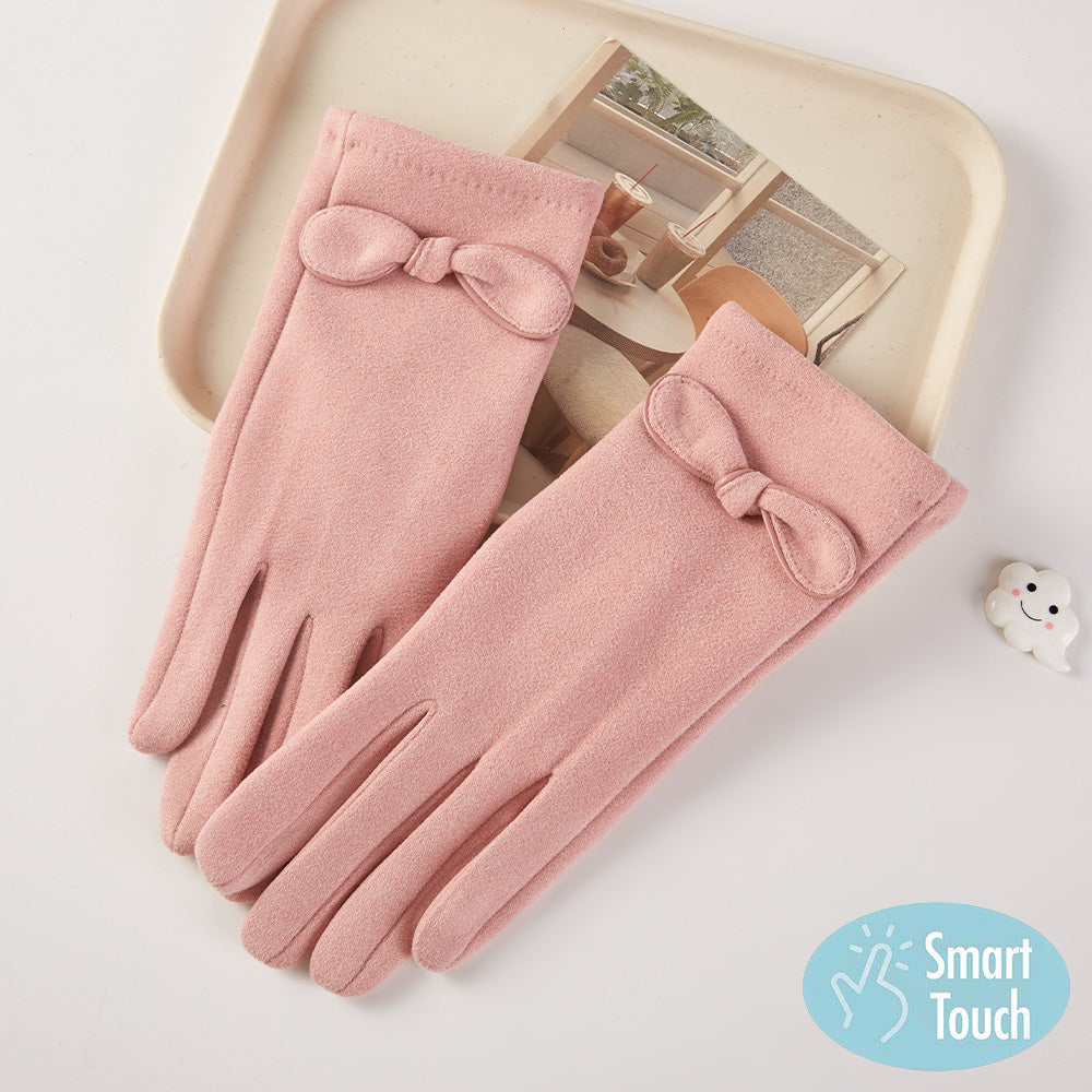 Knot Bow Accent Smart Touch Gloves Style