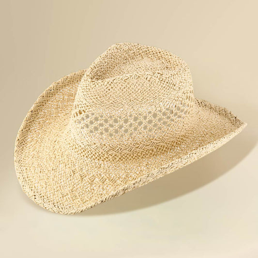 Lightweight Breathable Woven Western Summer Fedora Sun Hat