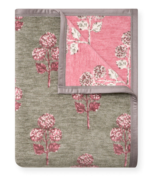 Hydrangea Blockprint Blanket