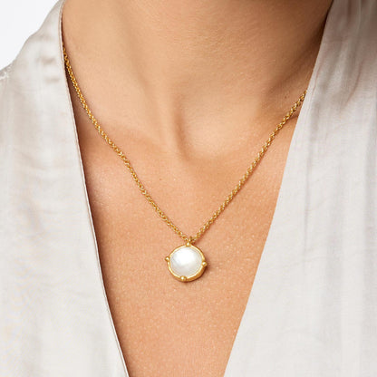 Honeybee Solitaire Necklace in Iridescent Clear Crystal