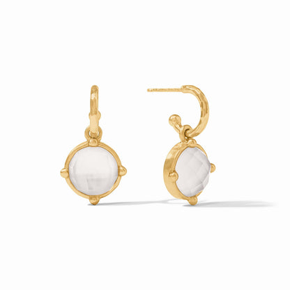 Honeybee Hoop & Charm Earring in Iridescent Clear Crystal