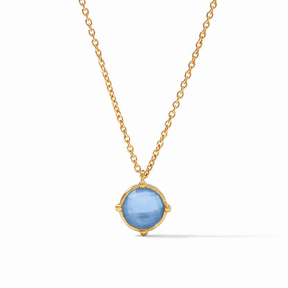 Honeybee Solitaire Necklace in Iridescent Chalcedony Blue