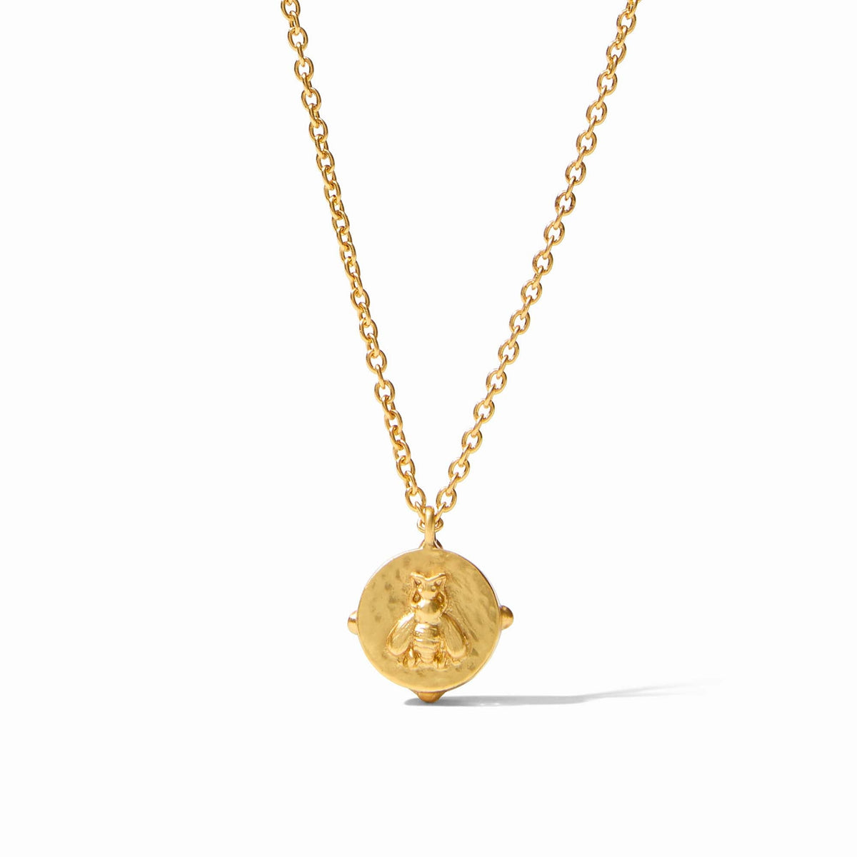 Honeybee Solitaire Necklace in Iridescent Chalcedony Blue