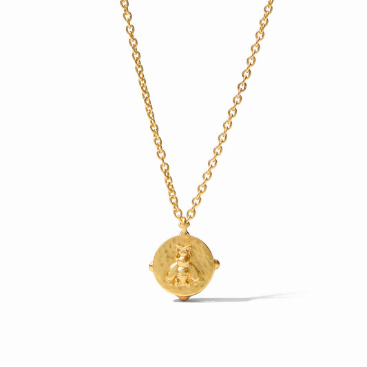 Honeybee Solitaire Necklace in Iridescent Chalcedony Blue