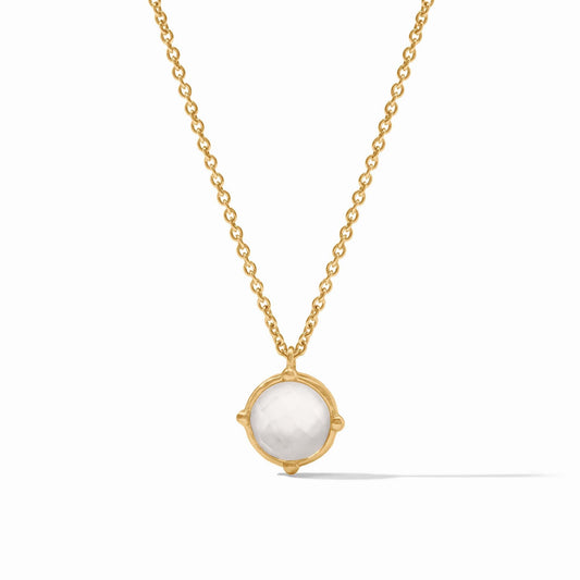 Honeybee Solitaire Necklace in Iridescent Clear Crystal