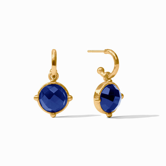 Honeybee Hoop & Charm Earring in Iridescent Sapphire Blue