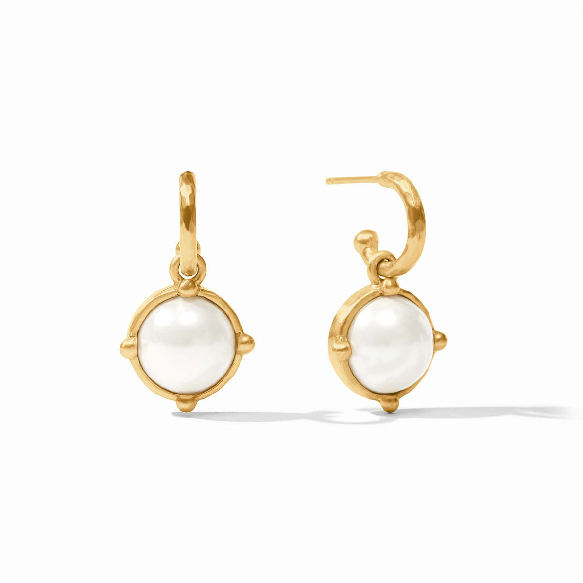 Honeybee Hoop & Charm Earring in Pearl