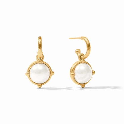 Honeybee Hoop & Charm Earring in Pearl