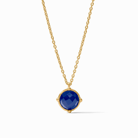 Honeybee Solitaire Necklace in Iridescent Sapphire Blue