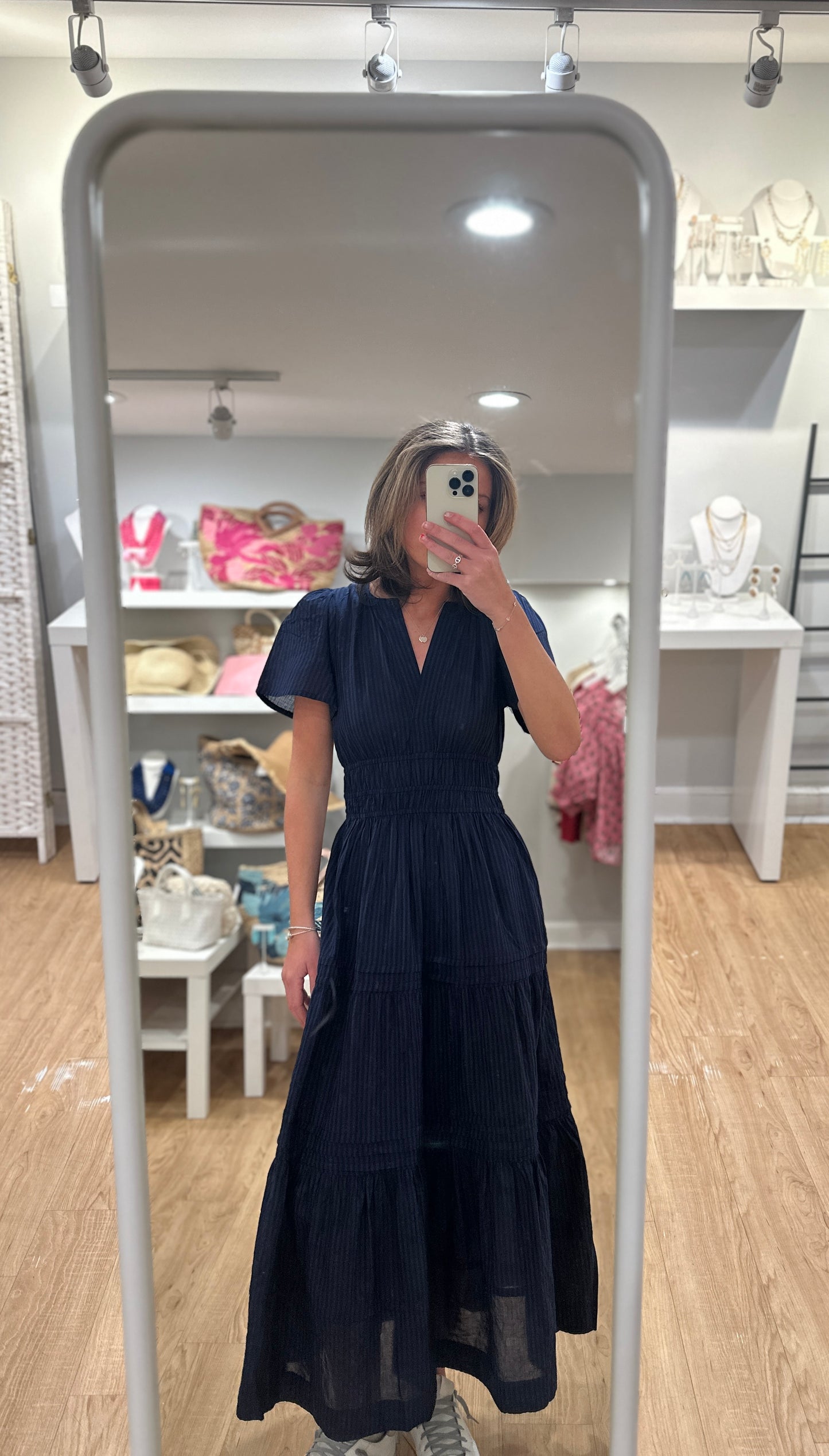 Suri Solid Maxi Dress in Navy