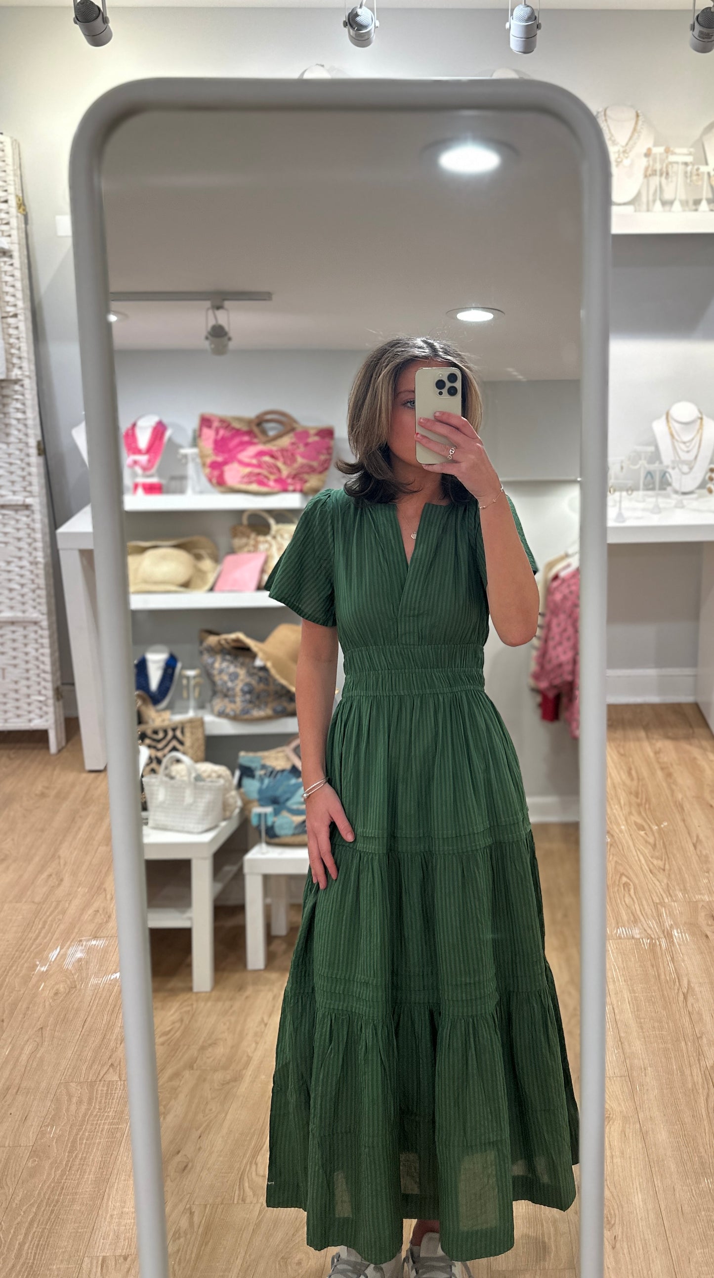 Suri Solid Maxi Dress in Green