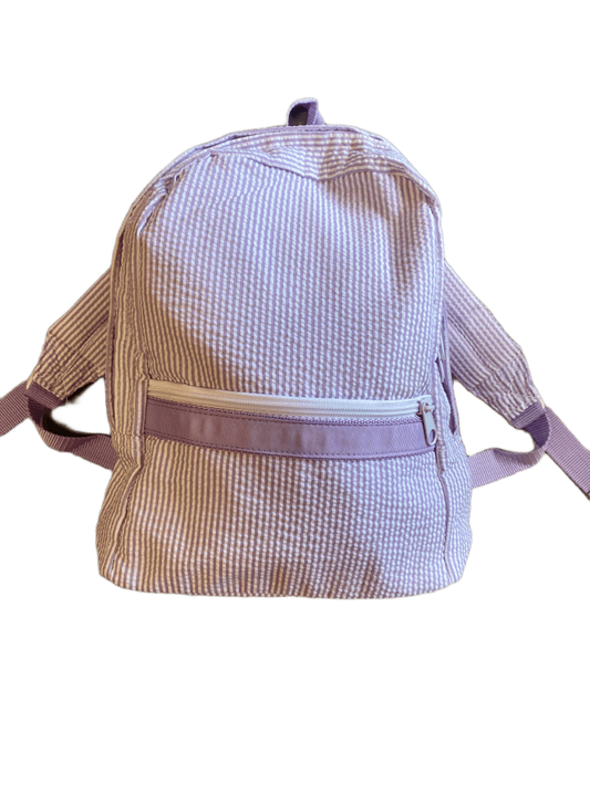 Lilac Seersucker Small Backpack