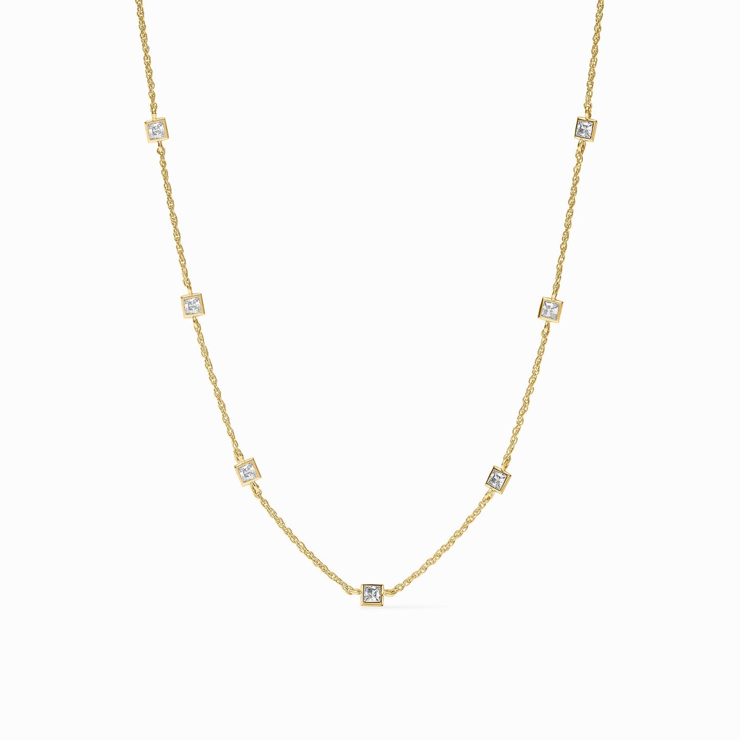 Jolie Delicate Station Necklace - Cubic Zirconia