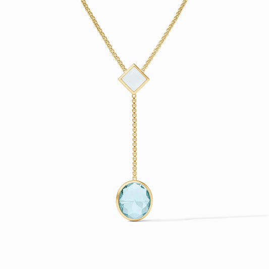 Jolie Lariat Necklace - Aquamarine Blue