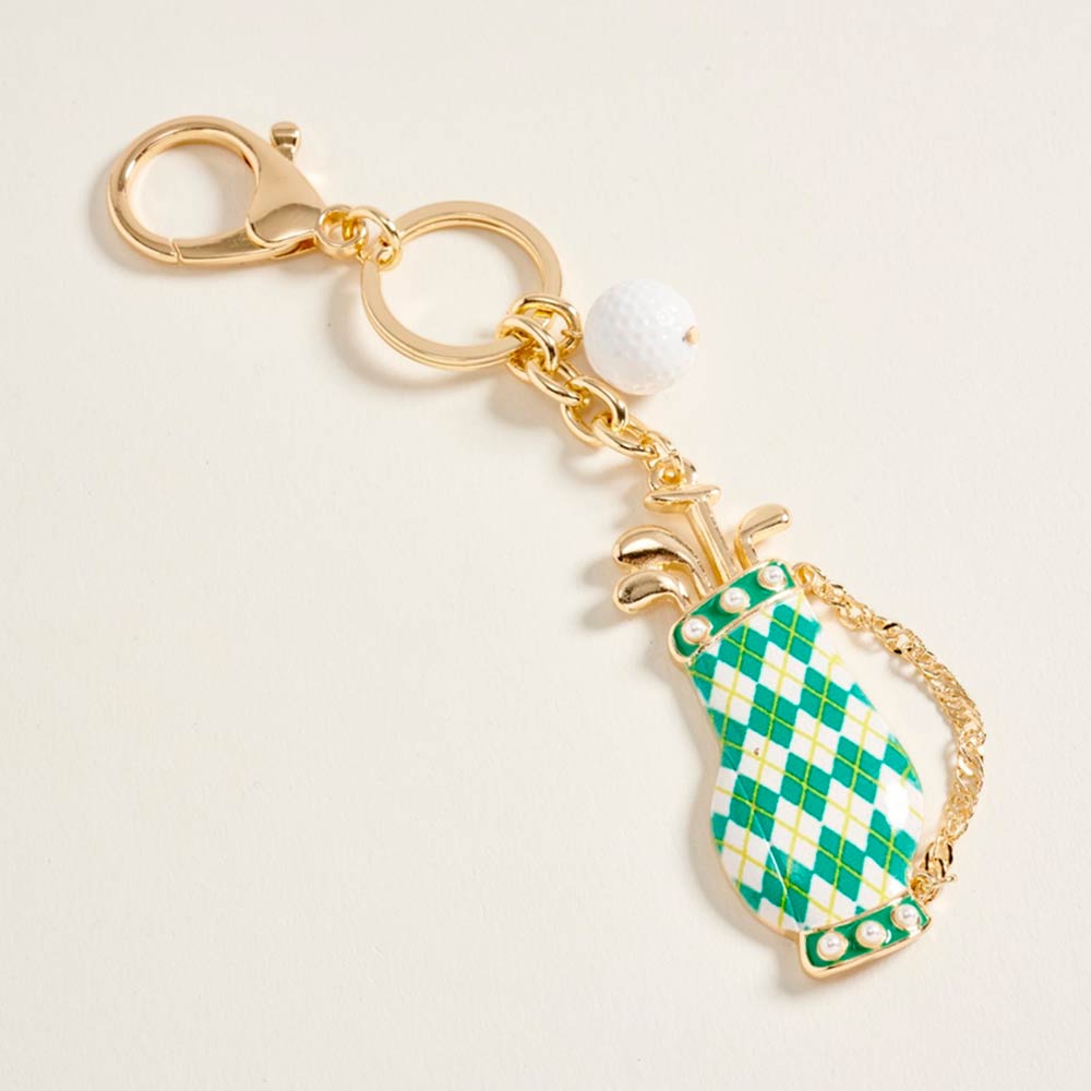 Golf Bag Charm Drop Keychain Bag Charm in Green
