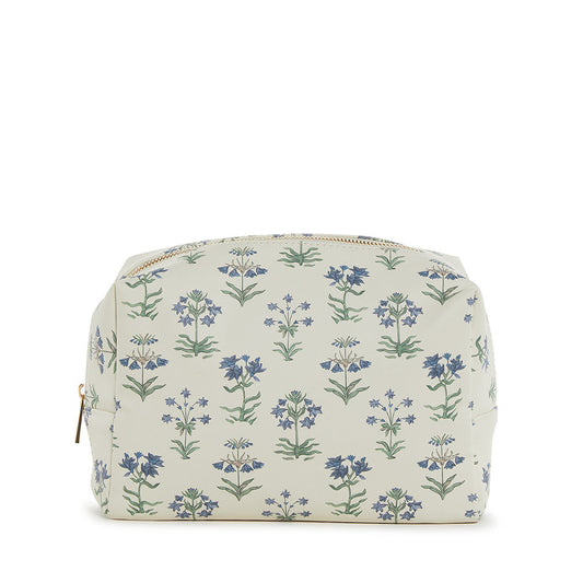 Everyday Cosmetic Bag - Provence With Green Pinstripe Liner